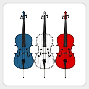 Cello French Flag Cellist String Musician France Sticker